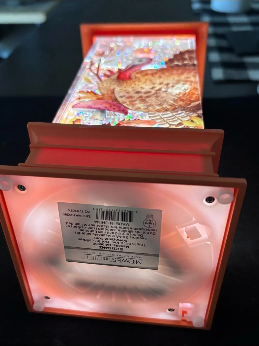 Decorative Orange fall/ Thanksgiving LED Lantern -